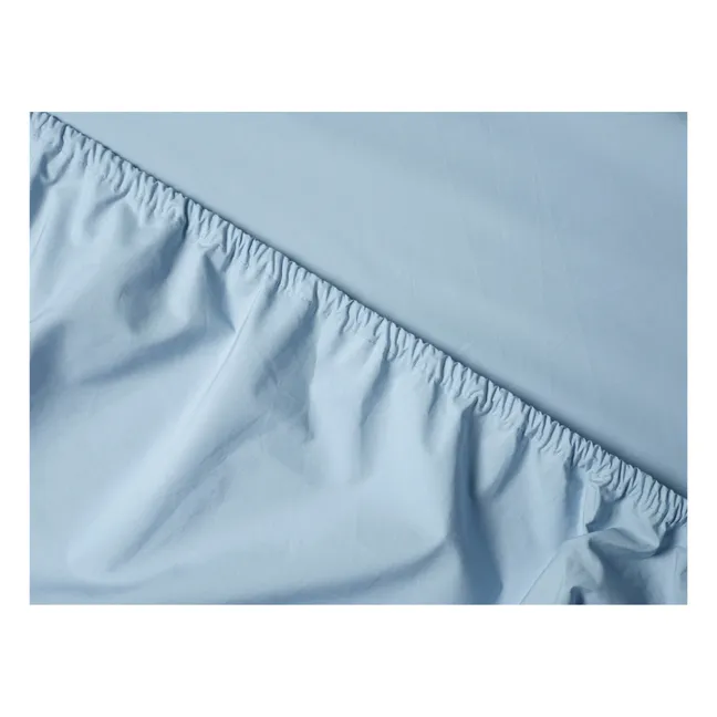 Drap-housse en percale organique | Bleu ciel