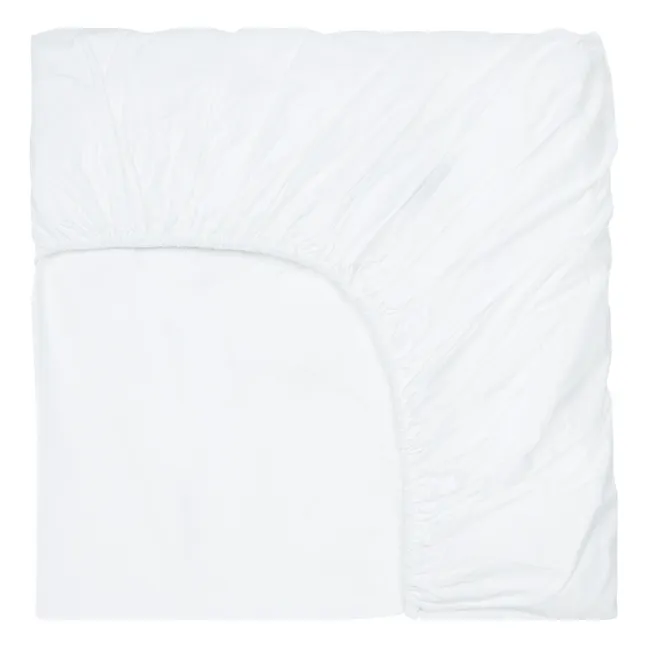 Drap-housse en percale organique | Blanc