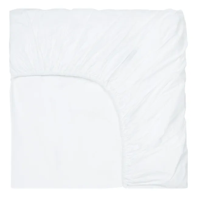Organic Percale Fitted Sheet | White