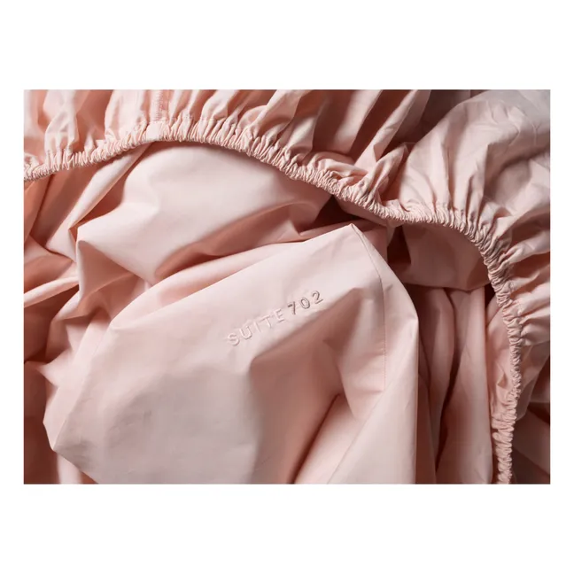 Organic Percale Fitted Sheet | Blush