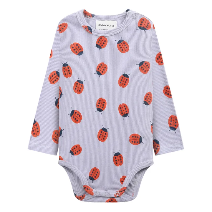 Organic Cotton Ladybird Babygrow | Mauve- Product image n°0