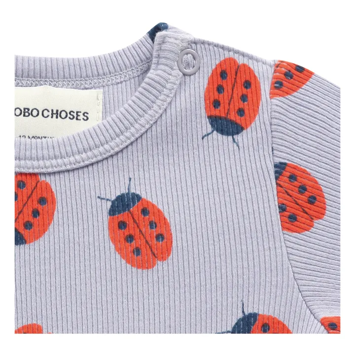 Organic Cotton Ladybird Babygrow | Mauve- Product image n°1
