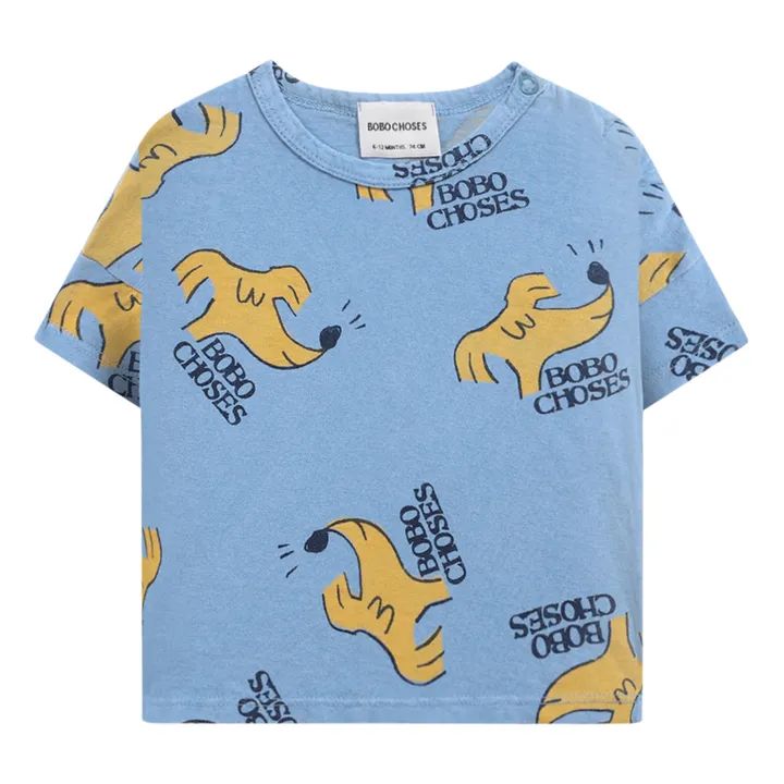 Camiseta de algodón orgánico Perros bebé | Azul- Imagen del producto n°0