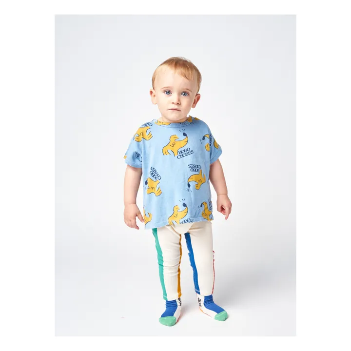 Camiseta de algodón orgánico Perros bebé | Azul- Imagen del producto n°1