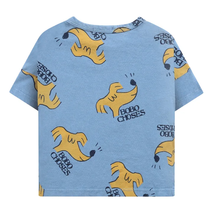 Camiseta de algodón orgánico Perros bebé | Azul- Imagen del producto n°5