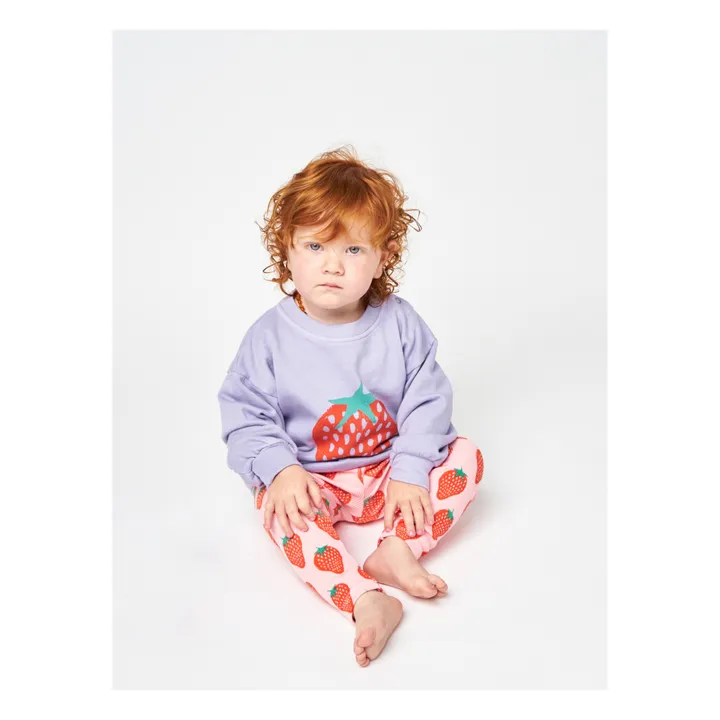 Organic Cotton Strawberry Baby Leggings | Pink- Product image n°1