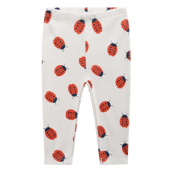 Organic Cotton Ladybird Leggings | Ecru- Product image n°0