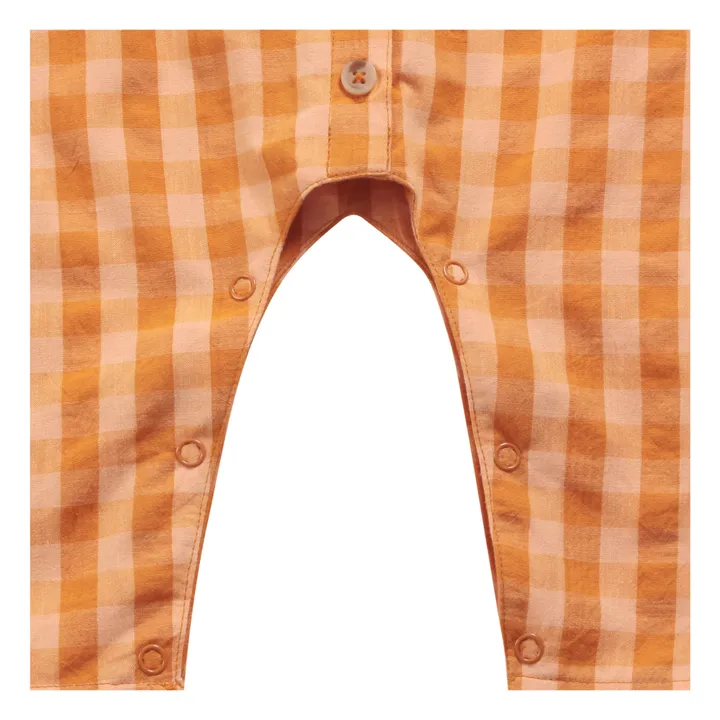 Organic Cotton Checked Jumpsuit | Orange- Product image n°2