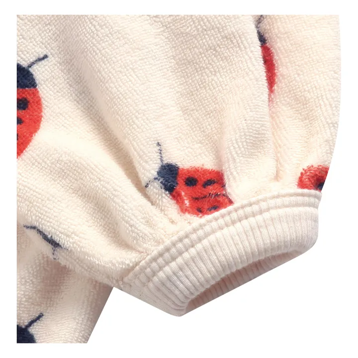 Organic Cotton Terry Cloth Ladybird Sweatshirt | Ecru- Product image n°6