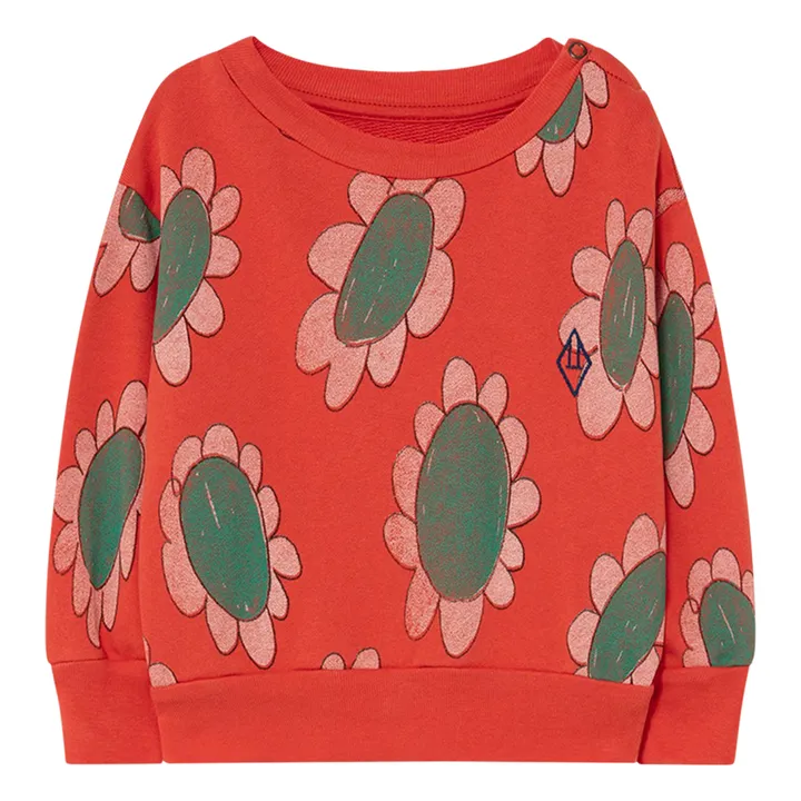 Bear Floral Sweatshirt | Red- Product image n°0