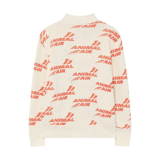 Zebra Animal Air Zip-Up Sweatshirt | Ecru
