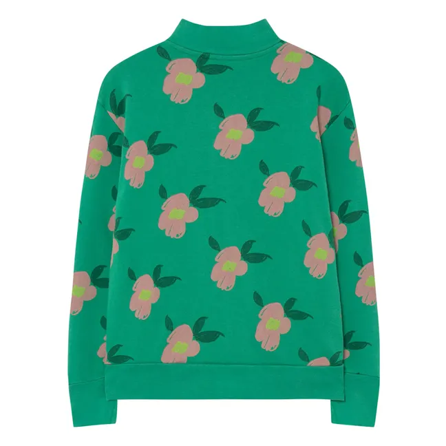 The Animals Observatory x Smallable Exclusive - Floral Zip-Up Sweatshirt | Green