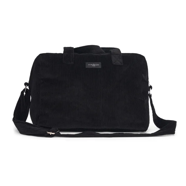 Sauval Recycled Corduroy Overnight Bag | Black- Product image n°0