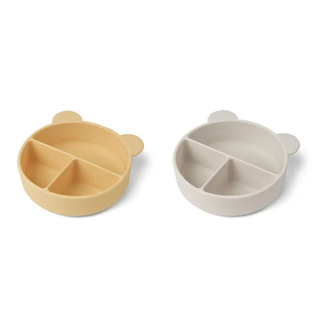 Cuencos de silicona Connie - Set de 2 | Amarillo palo