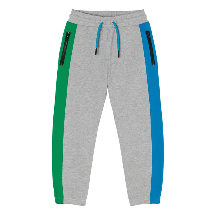 Organic Cotton Contrast Joggers - Activewear Collection  | Grey- Product image n°0
