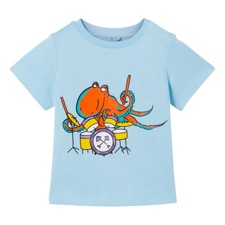 Camiseta Pulpo con botones de algodón orgánico | Azul- Imagen del producto n°0