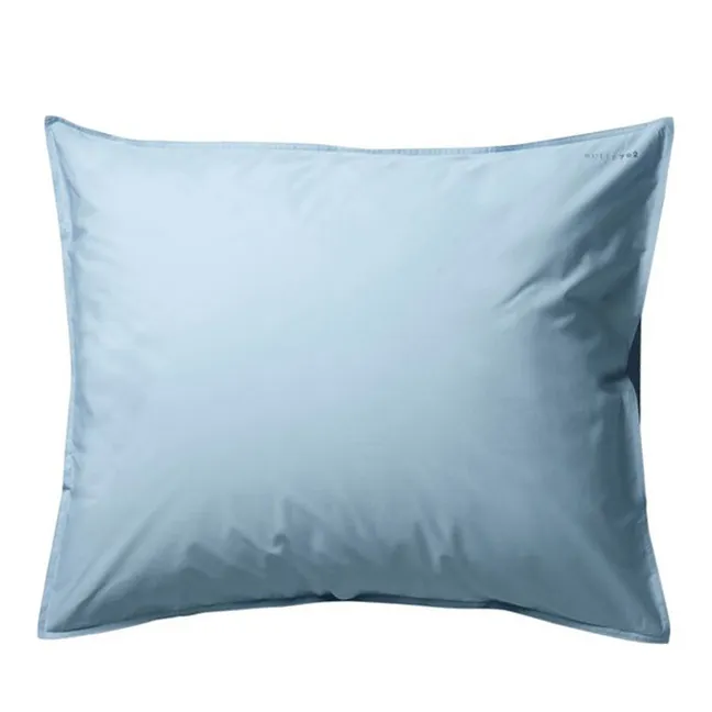 Funda de almohada de percal orgánico | Azul Cielo