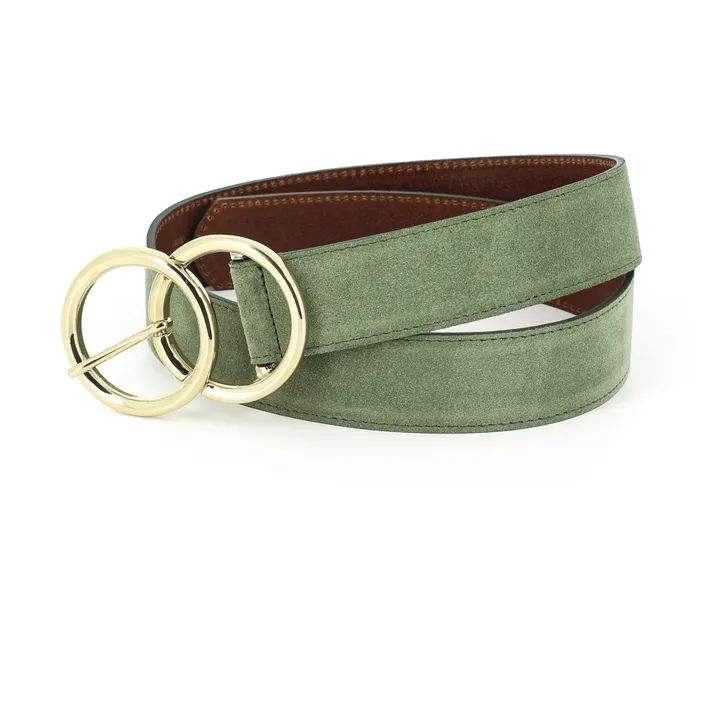 Bulle Suede Belt | Green water- Product image n°0