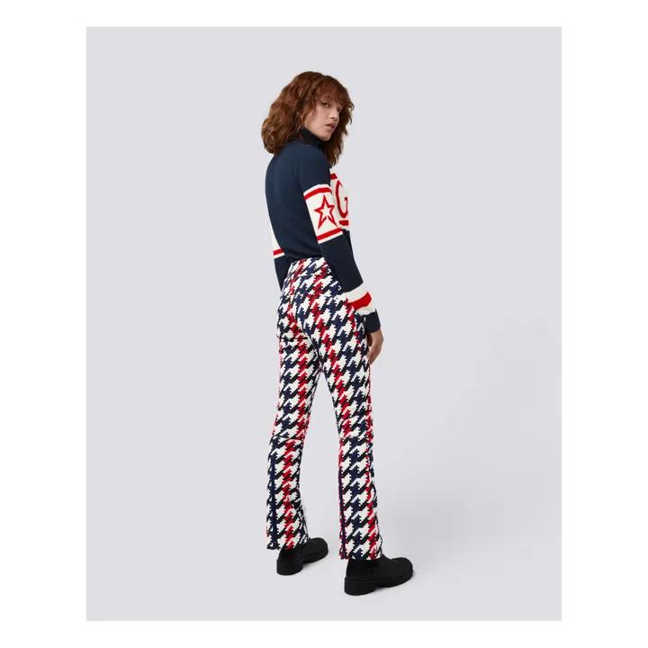 Aurora Flare Print Ski Trousers | Navy blue - Red- Product image n°2