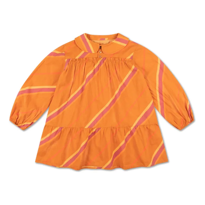 Vestito con colletto, in cotone biologico | Arancione- Immagine del prodotto n°0