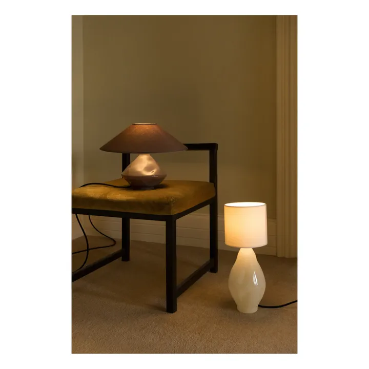 Lampada da tavolo in vetro borosilicato | Beige- Immagine del prodotto n°1