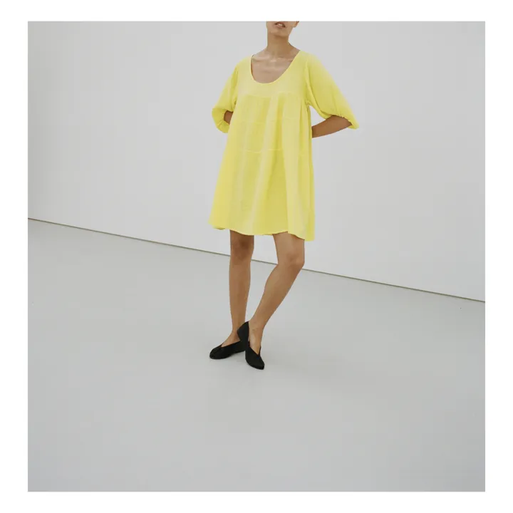 Robe Nina Mini Gaze de Coton | Jaune- Image produit n°1