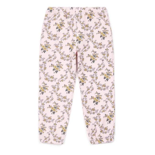 Pantalón de chándal de algodón orgánico Floral Aubepine | Rosa Palo