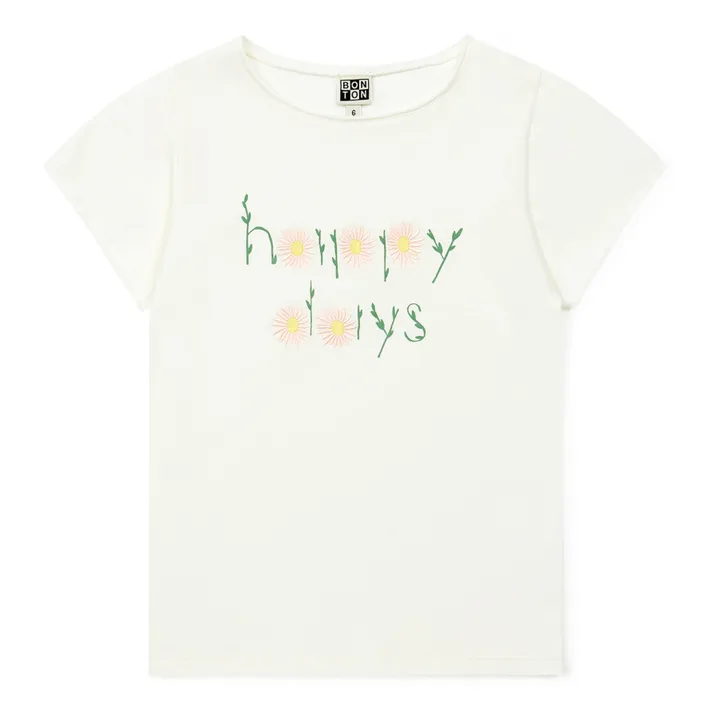 T-Shirt Coton Bio Happy | Ecru- Image produit n°0