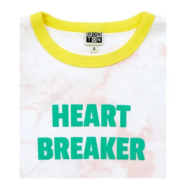 Camiseta de algodón orgánico Tie And Dye Heart | Rosa Palo