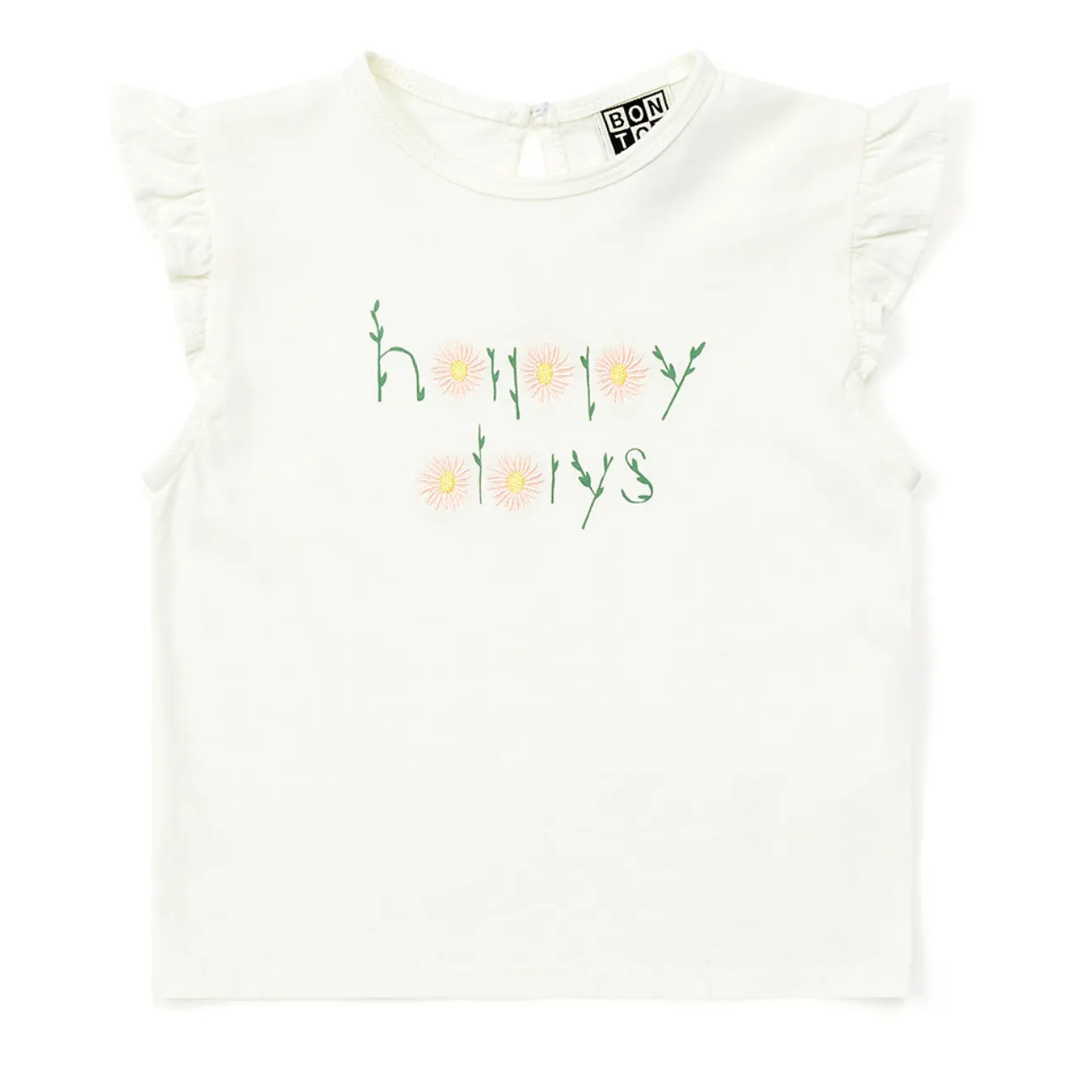 Bonton Ecru Organic Cotton Happy Days Baby T-Shirt