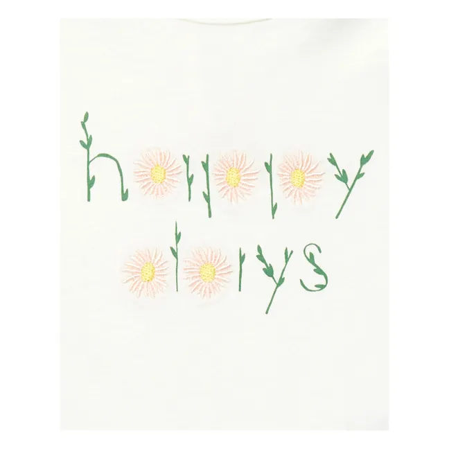 Maglietta in Cotone Organico Happy Days Neonati | Ecru