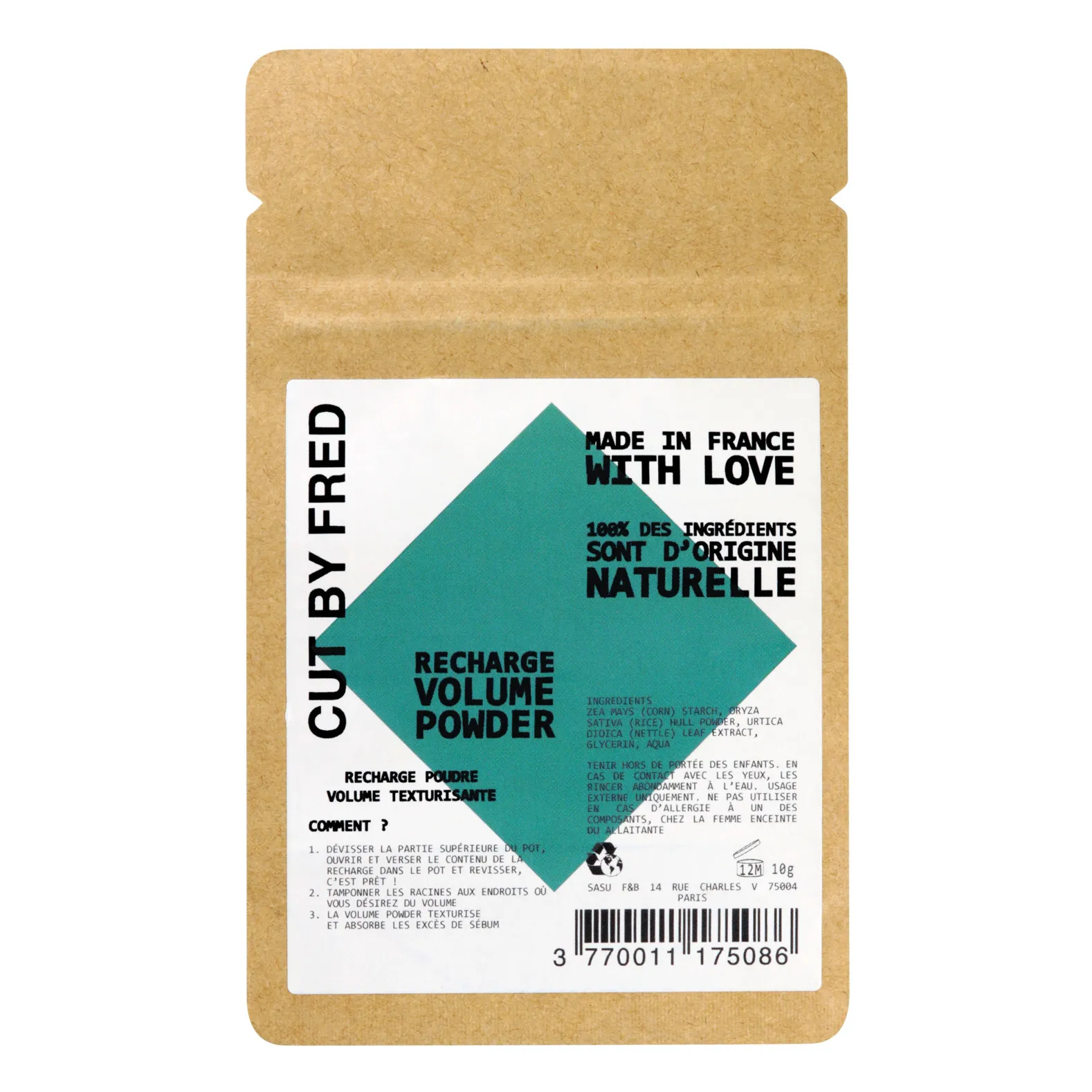 Cut By Fred Untinted Vegan Volume Powder Dry Shampoo Refill - 10 G
