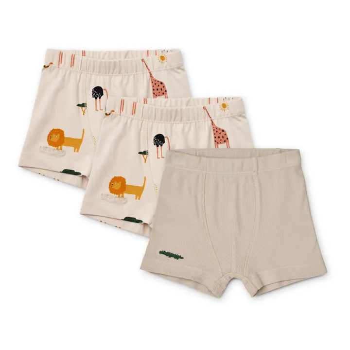 Felix Organic Cotton Boxers - Set of 3 | Beige- Product image n°0