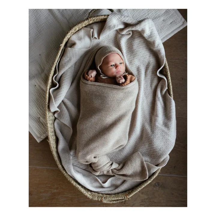 Merino Wool Knot Baby Sleeping Bag | Beige- Product image n°1