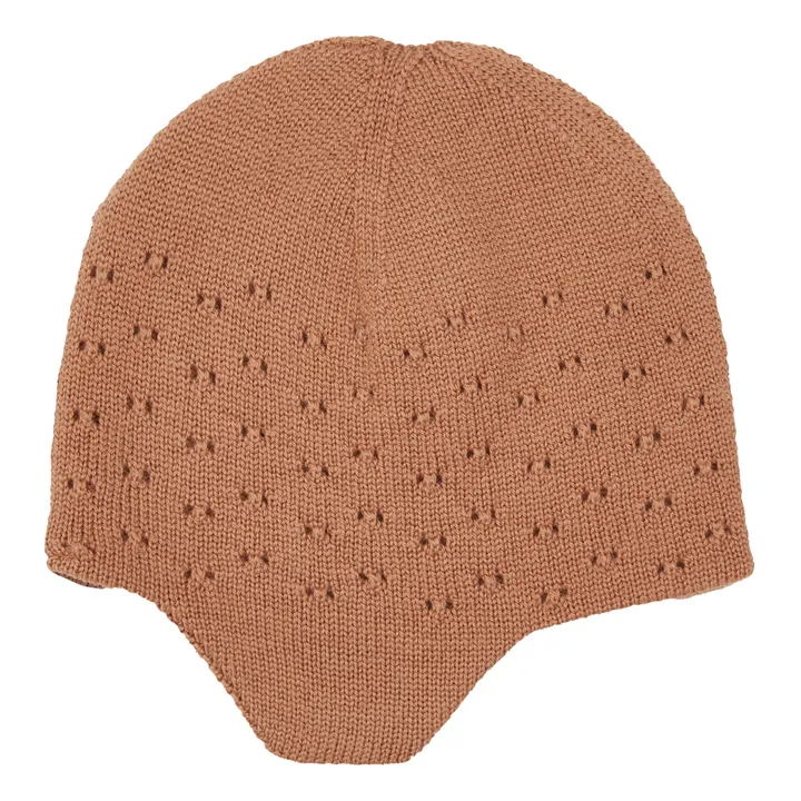 Mütze aus Merino-Pointelle Dua | Terracotta- Produktbild Nr. 0