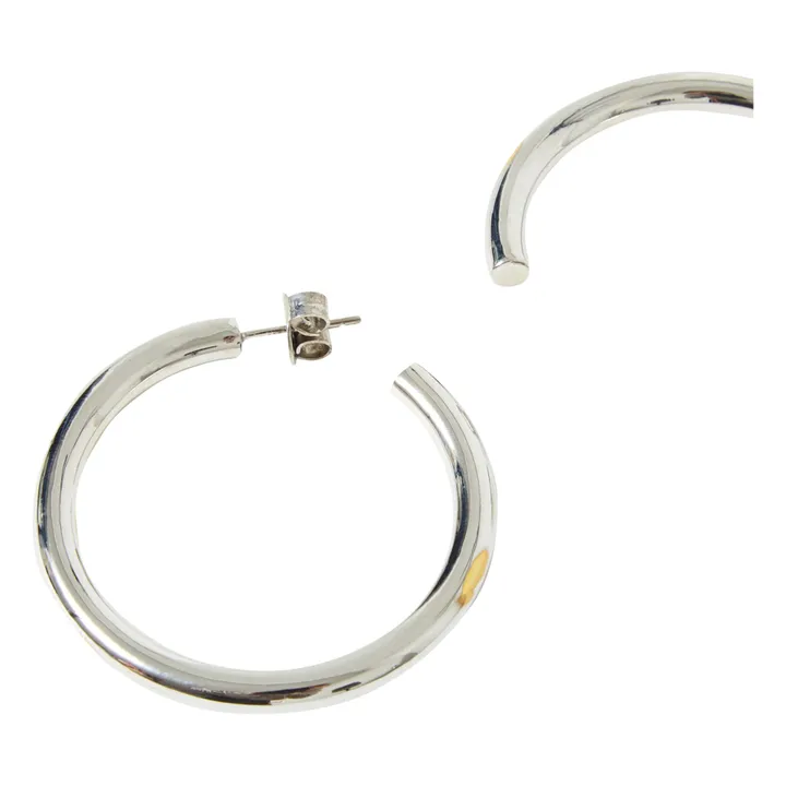 Hollow Hoop Earrings | Silver- Product image n°1