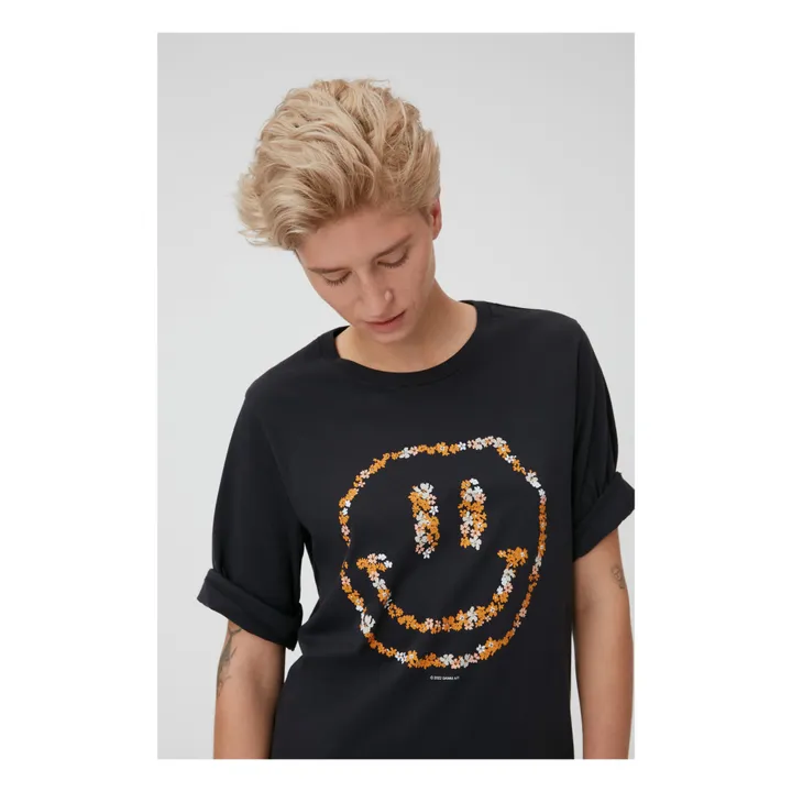 Camiseta de algodón orgánico Smiley | Negro- Imagen del producto n°1