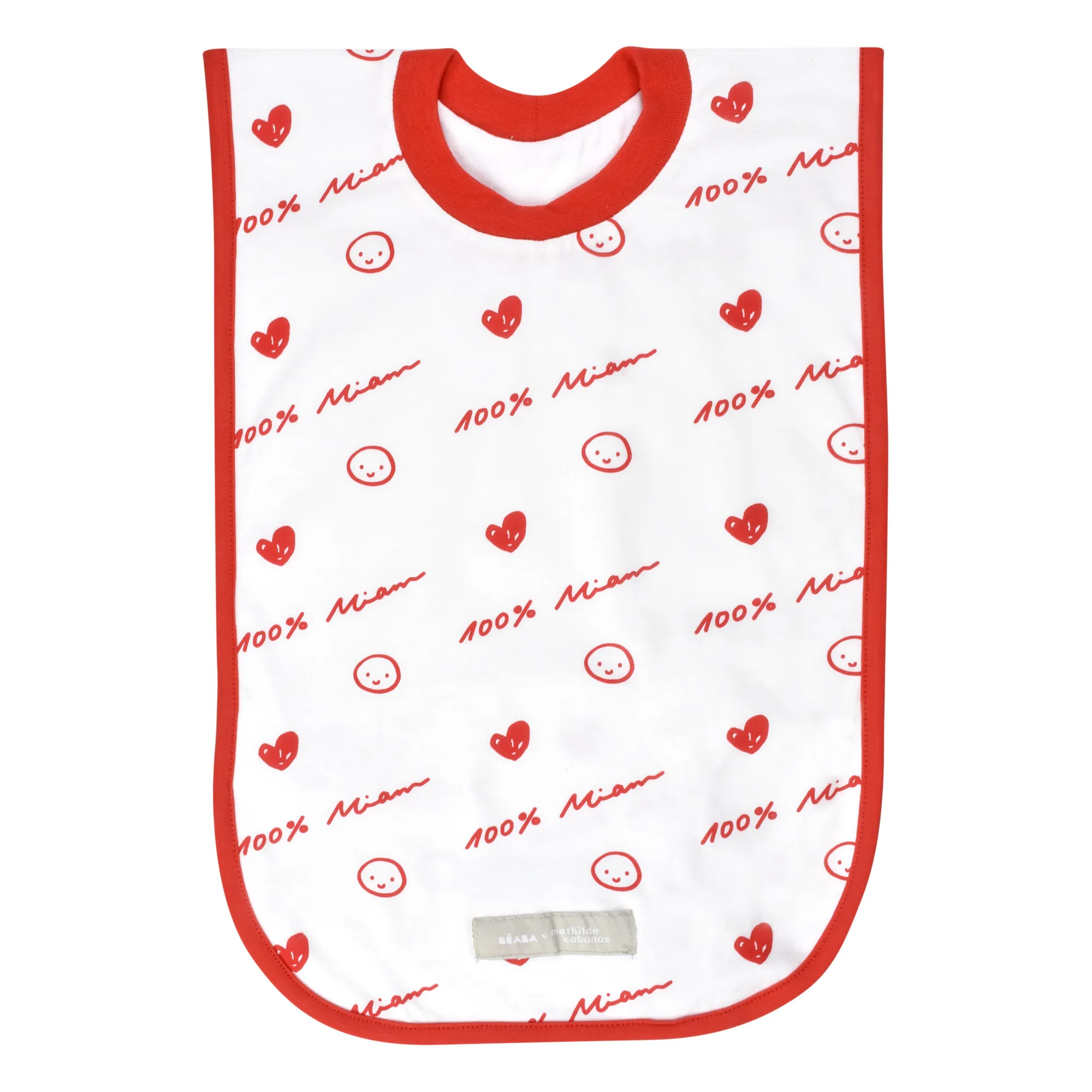 Béaba Red Cotton Bib - Mathilde Cabanas Limited Edition