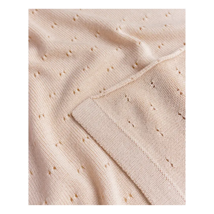 Decke Pointelle aus Merino Bibi | Mattrosa- Produktbild Nr. 3