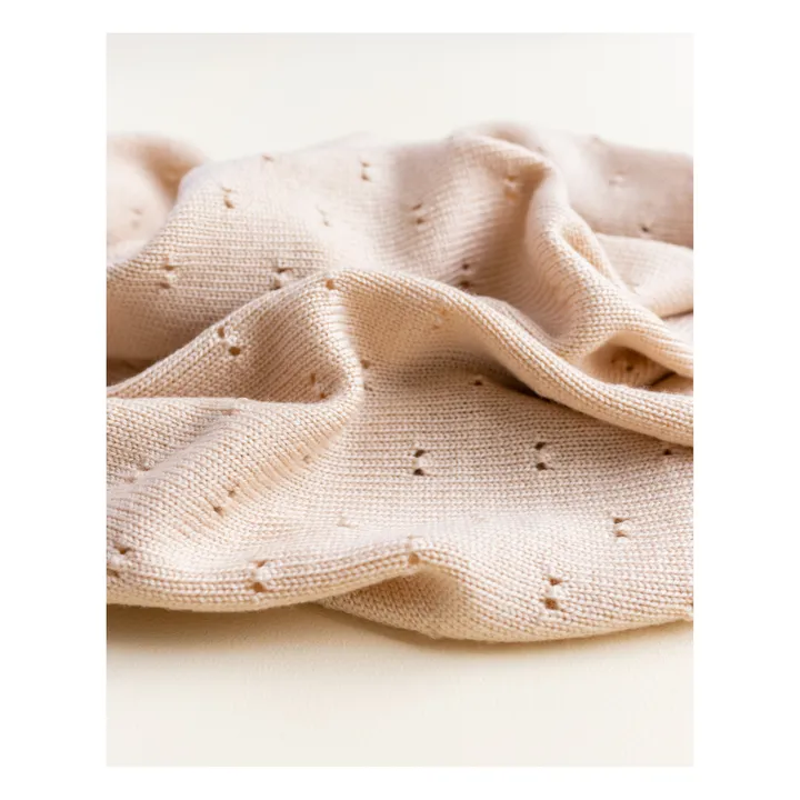 Decke Pointelle aus Merino Bibi | Mattrosa- Produktbild Nr. 5