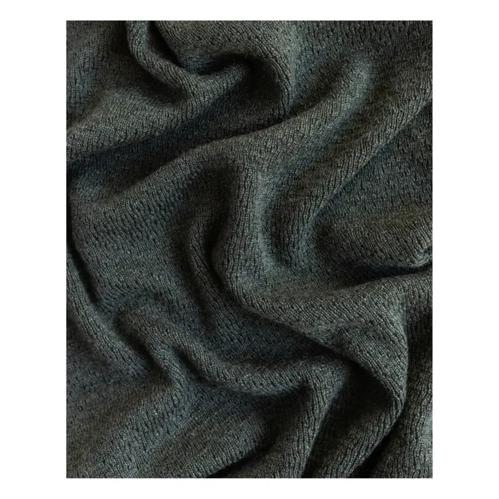 Coperta Dora Merino | Verde scuro- Immagine del prodotto n°3