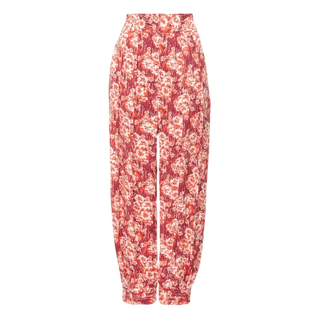 Encino Print Trousers | Red
