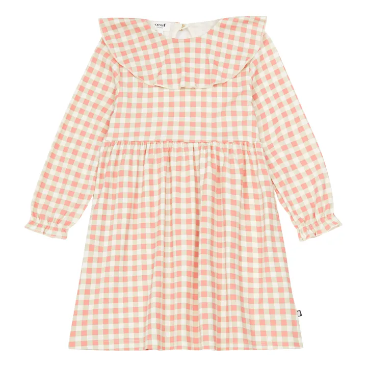 Organic Cotton Gingham Dress | Pink- Product image n°0