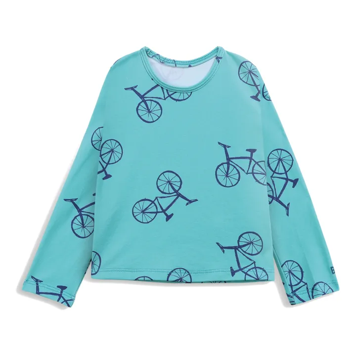 T-Shirt Anti-UV Recyceltes Nylon Fahrrad  | Blau- Produktbild Nr. 0
