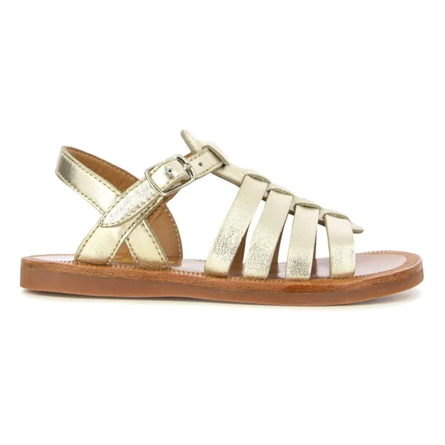 Sandalen Plagette Strap | Champagne