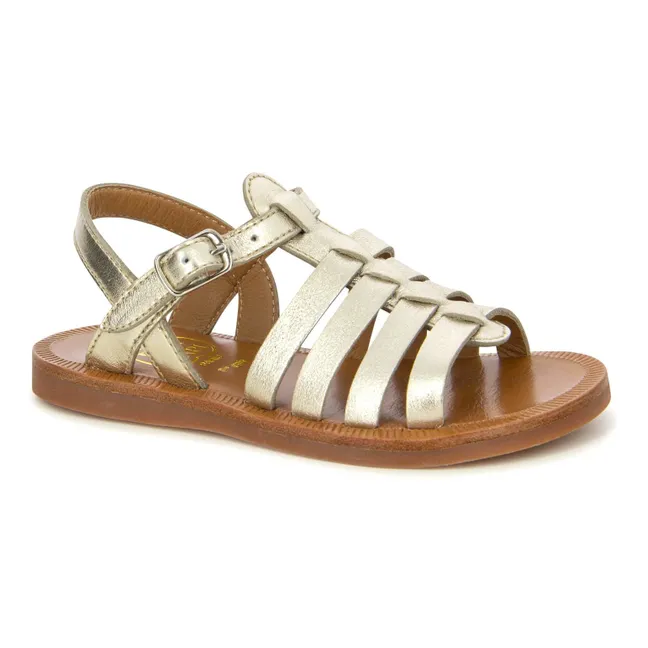 Sandalen Plagette Strap | Champagne