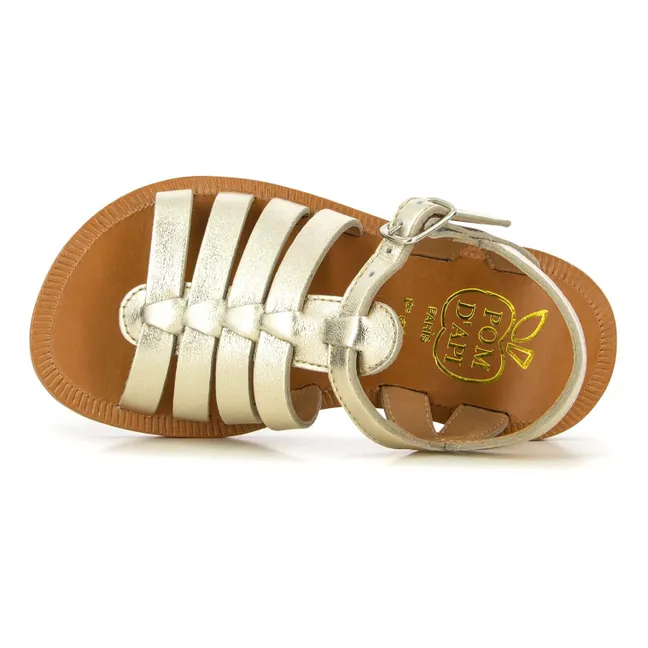 Sandalen Plagette Strap | Champagne