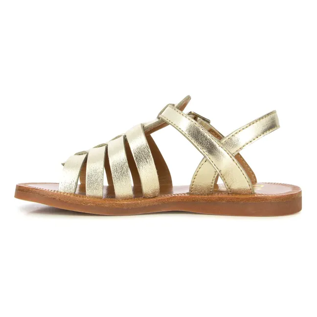 Sandalen Plagette Strap | Champagne