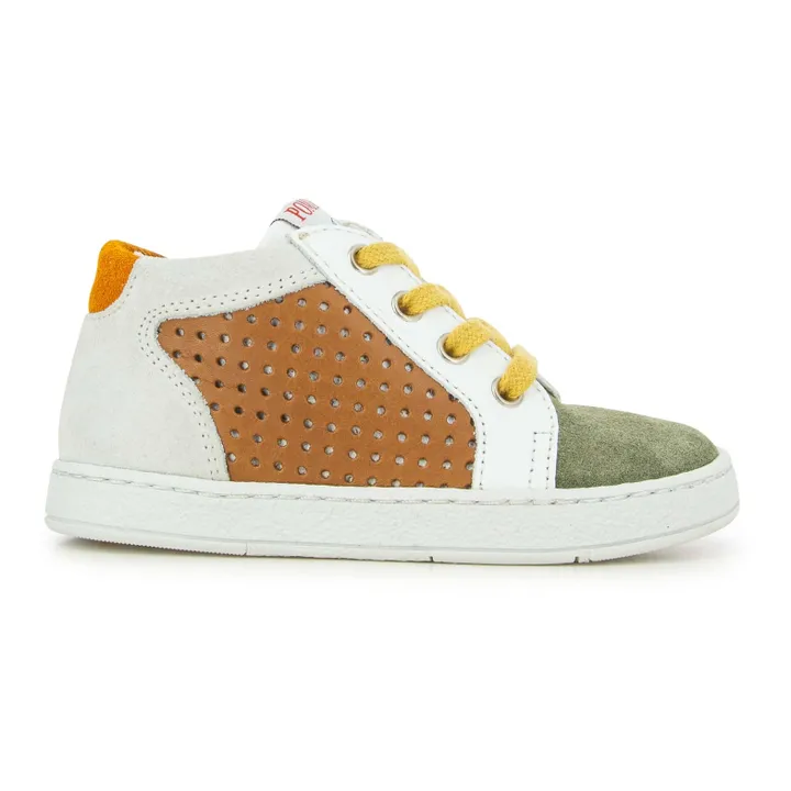 Clay Foam Zip and Lace Sneakers | Camel- Product image n°0