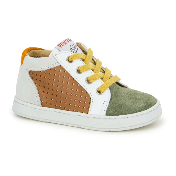 Clay Foam Zip and Lace Sneakers | Camel- Product image n°1